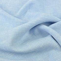 Leinen 100% Bekleidungs- und Bettwäsche blau-weiß melange - 185g  