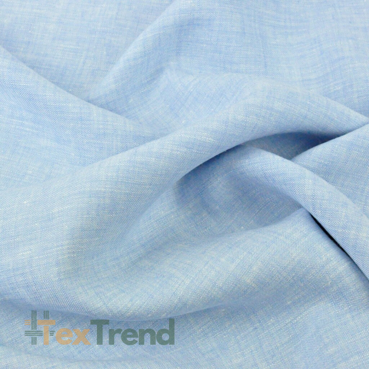 Leinen 100% Bekleidungs- und Bettwäsche blau-weiß melange - 185g  