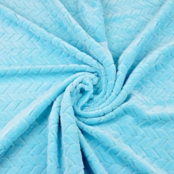 Minky Fischgrät Premium helltürkis  