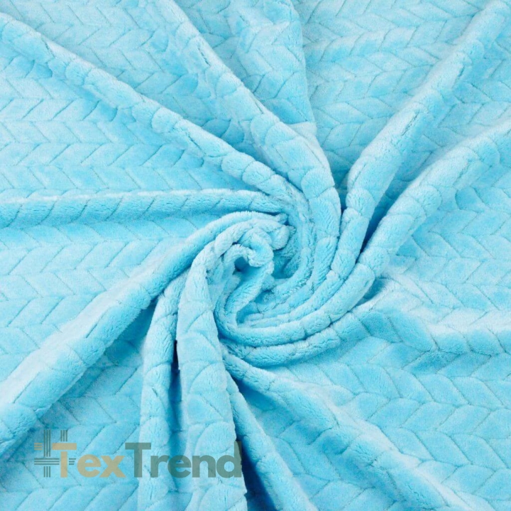 Minky Fischgrät Premium helltürkis  