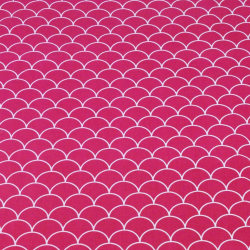 Baumwolle 100% Schuppen weiß auf amaranthfarbenem Hintergrund  