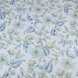 Baumwolle 100% Fenchelblumen mit pastellfarbenen Blättern auf hellgrauem Hintergrund  