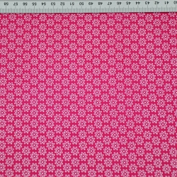 Baumwolle 100% Blümchen weiß auf amaranthfarbenem Hintergrund  