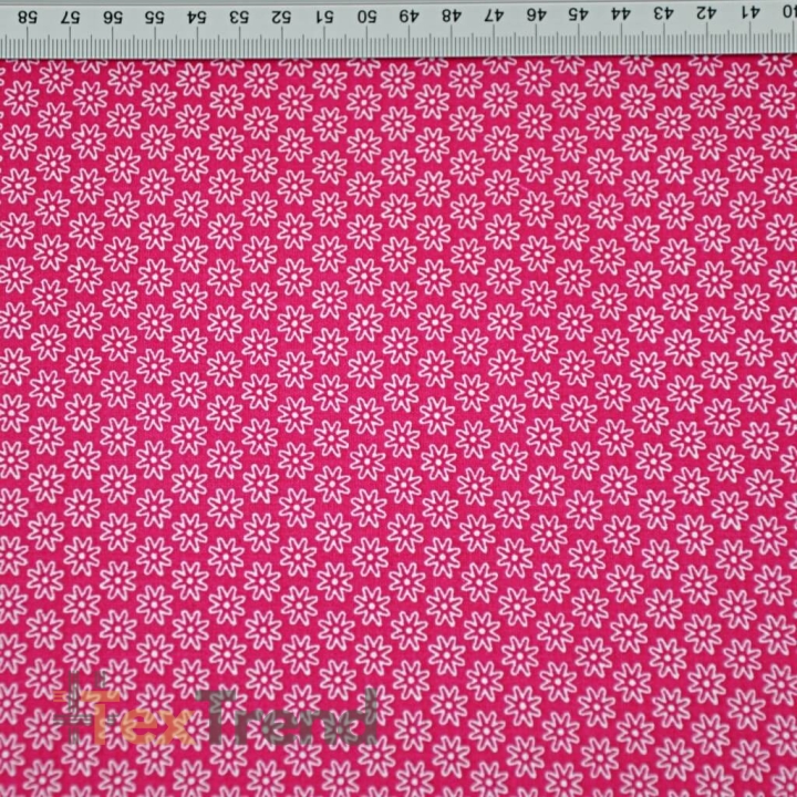 Baumwolle 100% Blümchen weiß auf amaranthfarbenem Hintergrund  