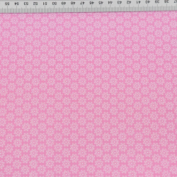 Baumwolle 100% Blümchen weiß auf rosa Hintergrund  