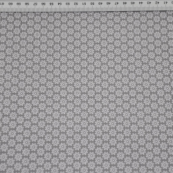 Baumwolle 100% Blümchen weiß auf grauem Hintergrund  