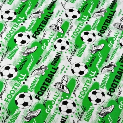 Baumwolle 100% Fußball auf grünem Hintergrund  