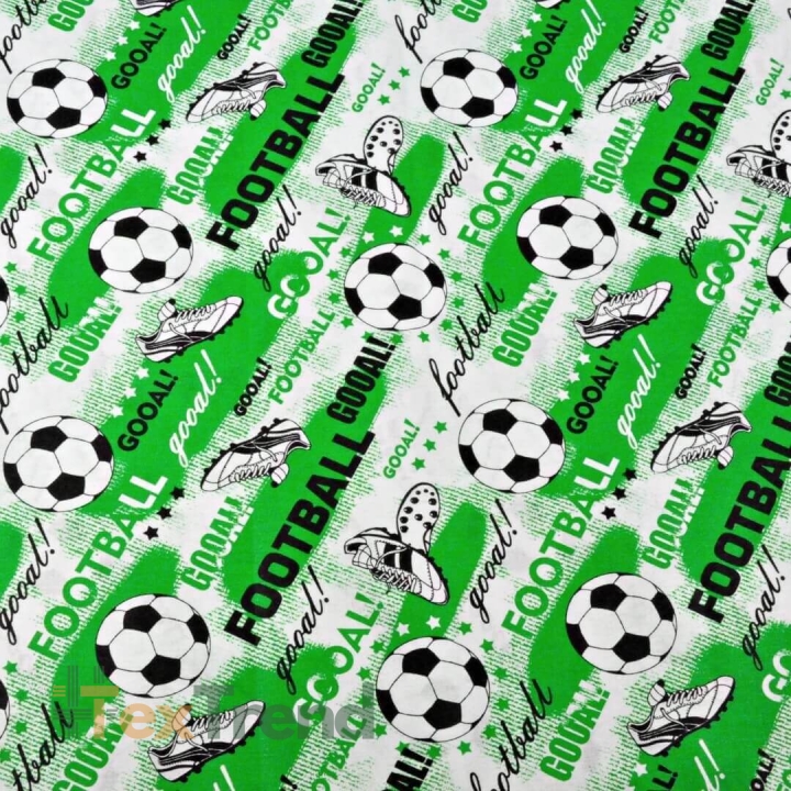 Baumwolle 100% Fußball auf grünem Hintergrund  
