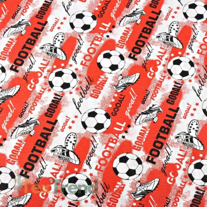 Baumwolle 100% Fußball auf rotem Hintergrund  