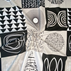 Baumwolle 100% Muster Patchwork schwarz-weiß-grau  