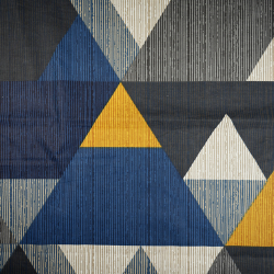 Baumwolle 100% Dreiecke grau blau senfgelb - 220cm  