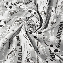 100% Baumwolle Fußball auf grauem Hintergrund  