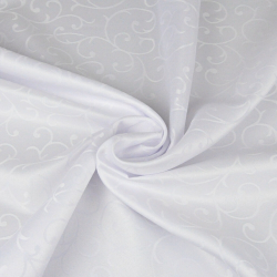 Tischdeckenstoff fleckenabweisend weiß - Ornamentmuster  