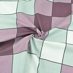 Baumwolle 100% 3D Karomuster lila-grau  