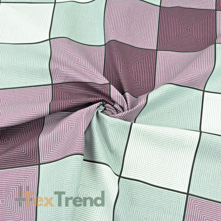 Baumwolle 100% 3D Karomuster lila-grau  