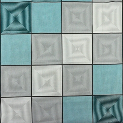 Baumwolle 100% 3D Karomuster türkis-grau  