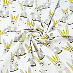 Baumwolle 100% Indianerhasen auf weißem Hintergrund  