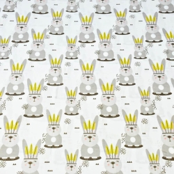 Baumwolle 100% Indianerhasen auf weißem Hintergrund  