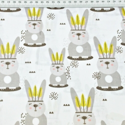 Baumwolle 100% Indianerhasen auf weißem Hintergrund  