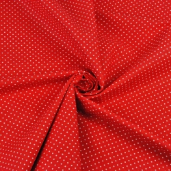 Baumwolle 100% Nähnadeln 2mm weiß auf rotem Hintergrund  