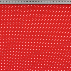 Baumwolle 100% Nähnadeln 2mm weiß auf rotem Hintergrund  