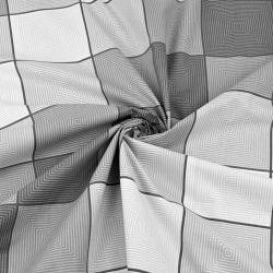 Baumwolle 100% 3D Karomuster weiß-grau  