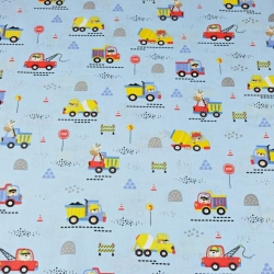 Baumwolle 100% Bau-Bären auf blauem Hintergrund  