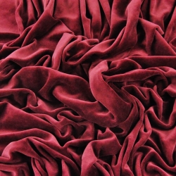 Baumwollvelours für Bekleidung - bordeauxfarben  