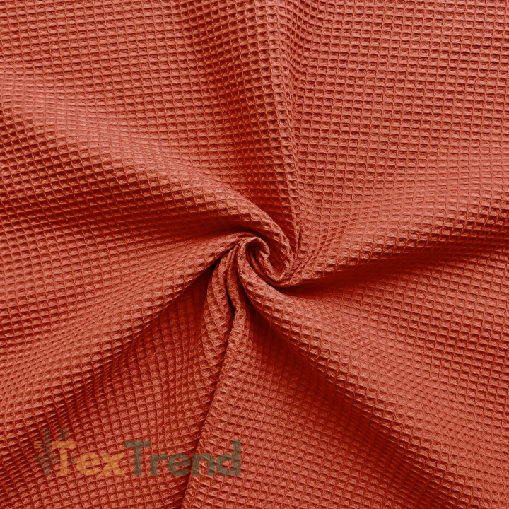 Baumwoll-Waffel ziegelrot  