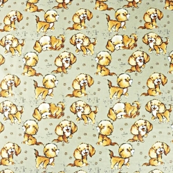 Baumwolle 100% beige Hunde auf beigem Hintergrund  