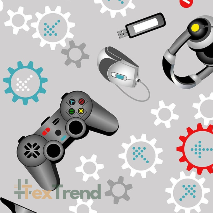 Baumwolle 100% Computerspiele auf grauem Hintergrund  