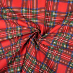 Baumwolle 100% schottisches Weihnachtsmuster rot-blau  