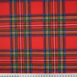 Baumwolle 100% schottisches Weihnachtsmuster rot-blau  