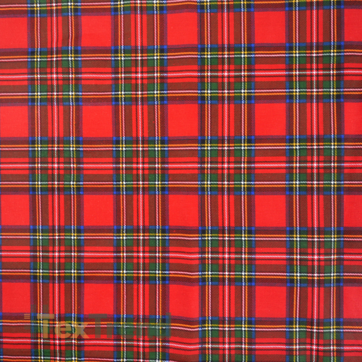 Baumwolle 100% schottisches Weihnachtsmuster rot-blau  