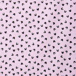 Baumwolle 100% MIKI kleine schwarze auf rosa Hintergrund  