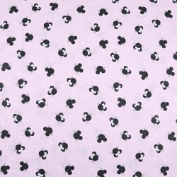 Baumwolle 100% MIKI kleine schwarze auf rosa Hintergrund  