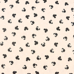 Baumwolle 100% MIKI kleine schwarze auf aprikosenfarbenem Hintergrund