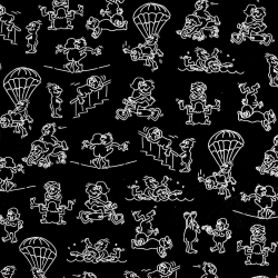 Baumwolle 100% Kamasutra weiß auf schwarzem Hintergrund  