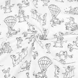 Baumwolle 100% Kamasutra schwarz auf weißem Hintergrund  