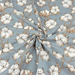 Baumwolle 100% Baumwollknospen auf dunkelgrauem Hintergrund  