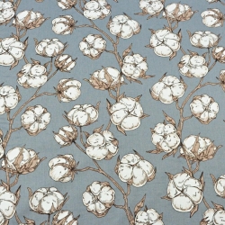 Baumwolle 100% Baumwollknospen auf dunkelgrauem Hintergrund  