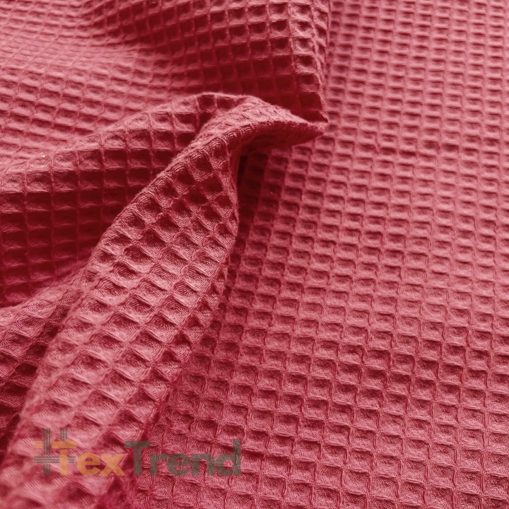 Baumwoll-Waffel - rosa marsala  
