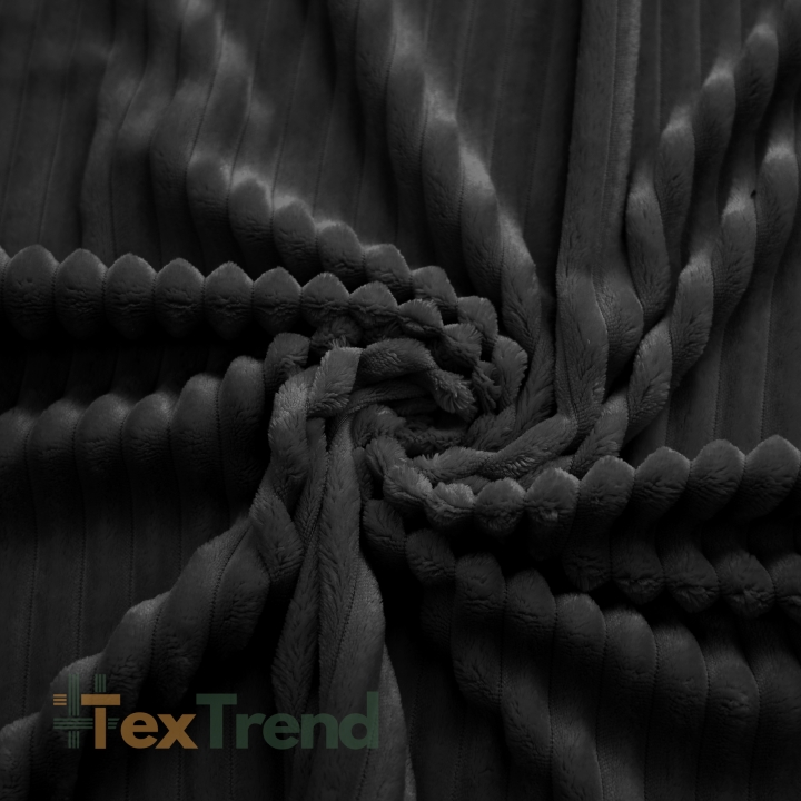 Minky Premium Streifen schwarz (Black)  