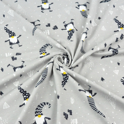 Jersey-Strick Zwerge auf grauem Hintergrund  