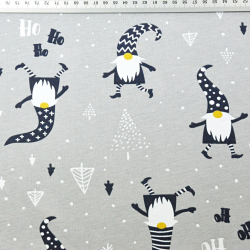 Jersey-Strick Zwerge auf grauem Hintergrund  