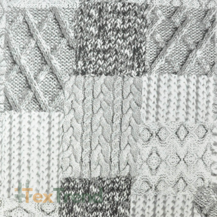 100% Baumwolle Karomuster in Weiß-Grau  