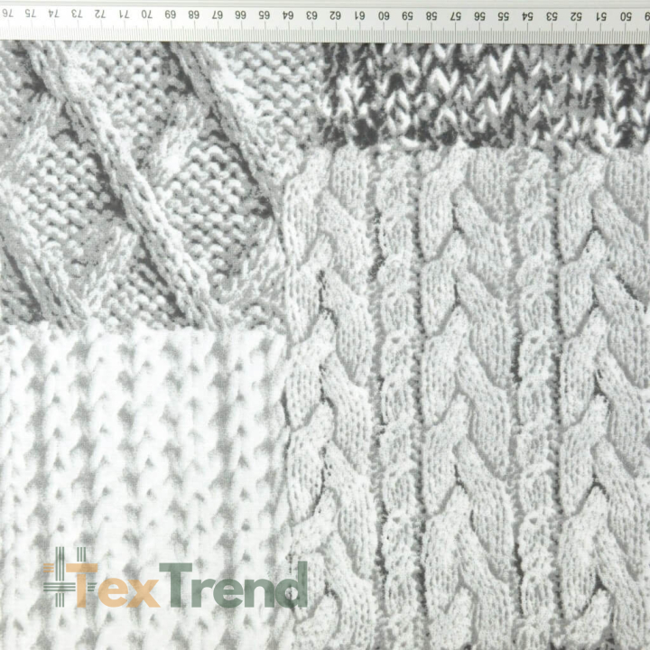 100% Baumwolle Karomuster in Weiß-Grau  