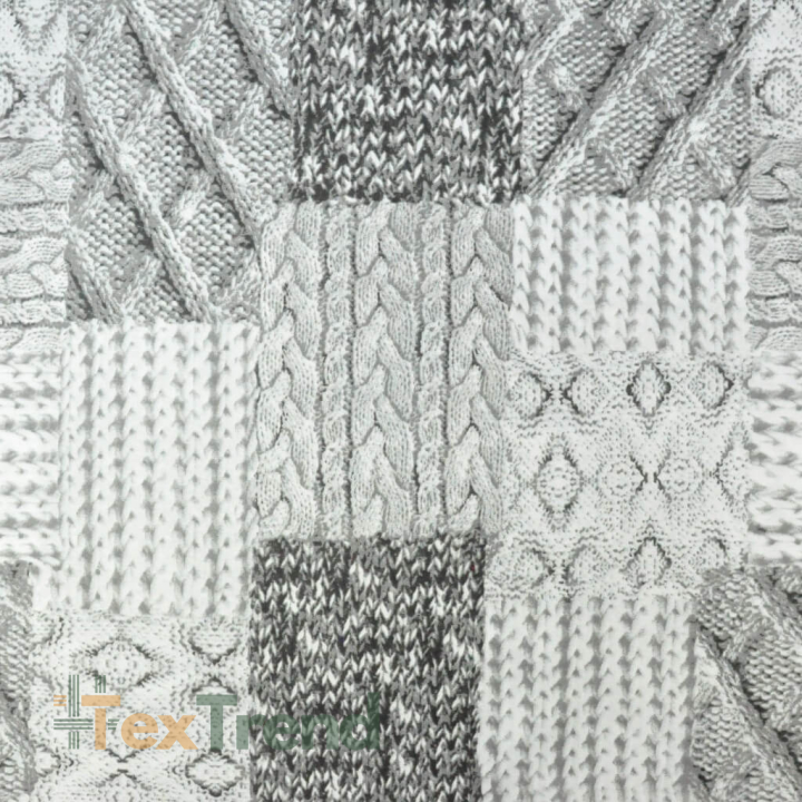 100% Baumwolle Karomuster in Weiß-Grau  