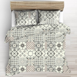 Baumwolle 100% orientalisches Patchwork beige-grau - 220cm  