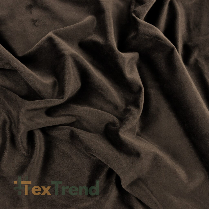 Samt Vorhangstoff - tiefbraun  